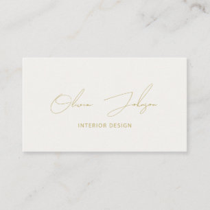 Interior Design Gold Ivory Business Card Visitenkarte