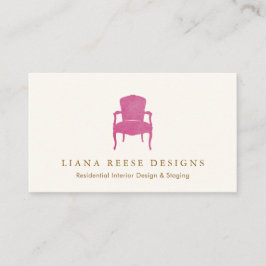Interior Designer Burgund Französisches Chair Logo Visitenkarte