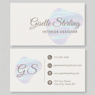 Interior Designer Iridescent Pearl Opal Abstrakt Visitenkarte
