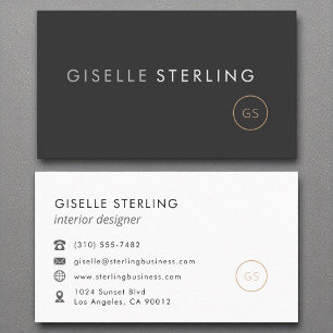 Interior Designer Minimalistisch Luxus Black Visitenkarte