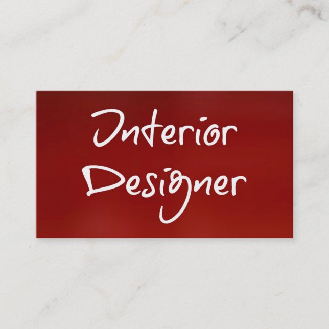Interior Designer Red Business Card Visitenkarte (Vorderseite)
