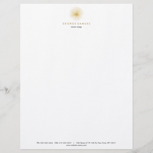 Interior Designer Vintage Modernist Logo Briefbogen (Vorderseite)