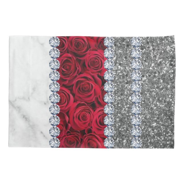 Interior Glitzer Chic Gold Zuhause Rose Kissenbezug (Rückseite)