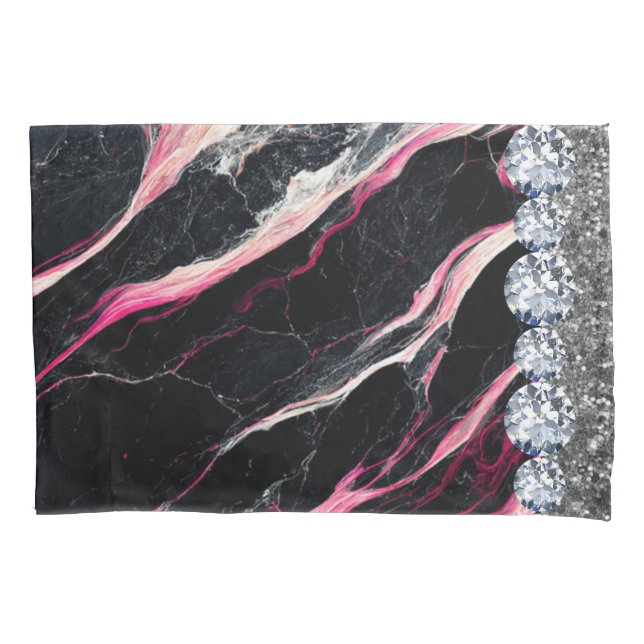 Interior Glitzer Chic Gold Zuhause Rose Marmor Kissenbezug (Vorderseite)