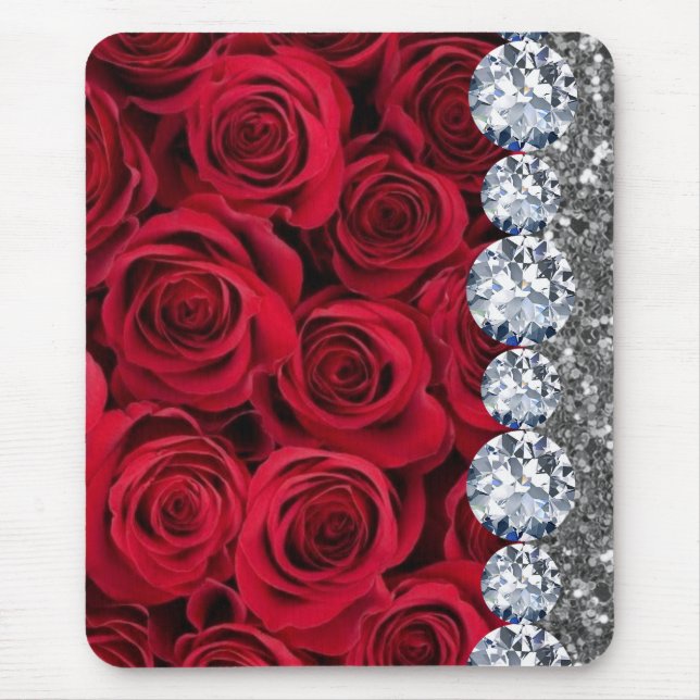 Interior Glitzer Chic Gold Zuhause Rose Mousepad (Vorne)