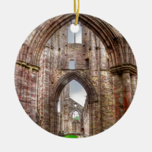 Interior View Old Tintern Abbey Wales, Vereinigtes Keramikornament