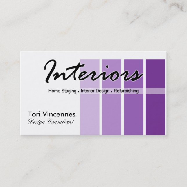 Interiors Home Staging Realty Designer business Visitenkarte (Vorderseite)