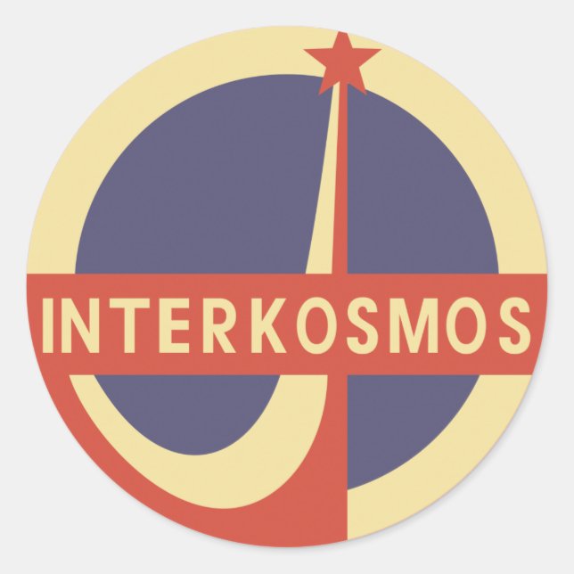 Interkosmos Runder Aufkleber (Vorderseite)