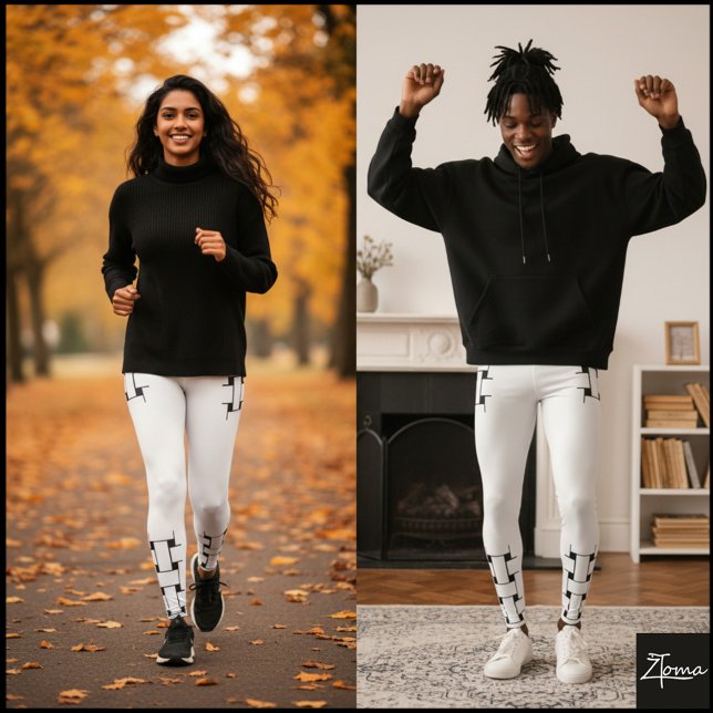 Interlace Pattern - weiß und schwarz Leggings (Von Creator hochgeladen)