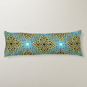 Interlacing Viktorianisch Golden Trim Aqua Hinterg Seitenschläferkissen
