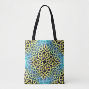Interlacing Viktorianisch Golden Trim Aqua Hinterg Tasche
