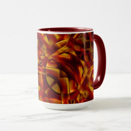 Interlacing von verbrannten orangefarbenen Bändern Tasse