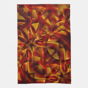 Interlacing von verbrannten orangen Krawatte Geschirrtuch
