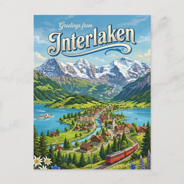 Interlaken Schweiz Postkarte (Vorderseite)