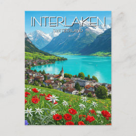 Interlaken Schweiz Reisen Springtime Postkarte
