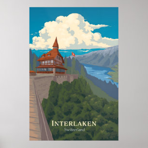 Interlaken Schweiz Reiseplakat Poster