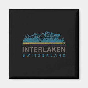 Interlaken Schweiz Schweizer Bergsteigen Retro Magnet