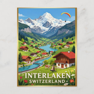 Interlaken Schweizer Alpen Alpen Tal Postkarte