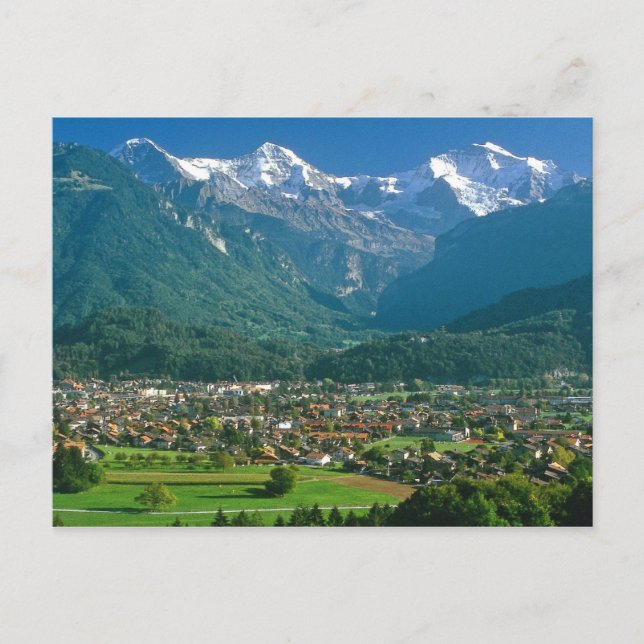 Interlaken und Jungfrau Postkarte (Vorderseite)