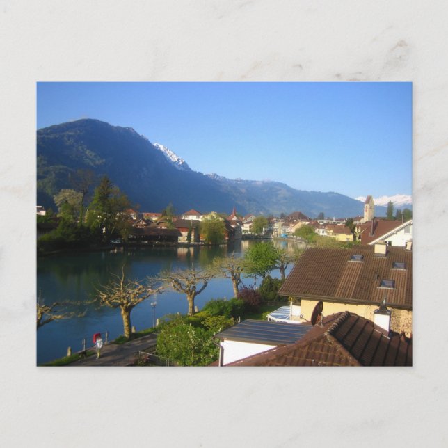 Interlaken und Unterseen Postkarte (Vorderseite)