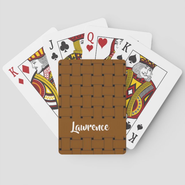 Interlapping braunes Webmuster Spielkarten (Rückseite)