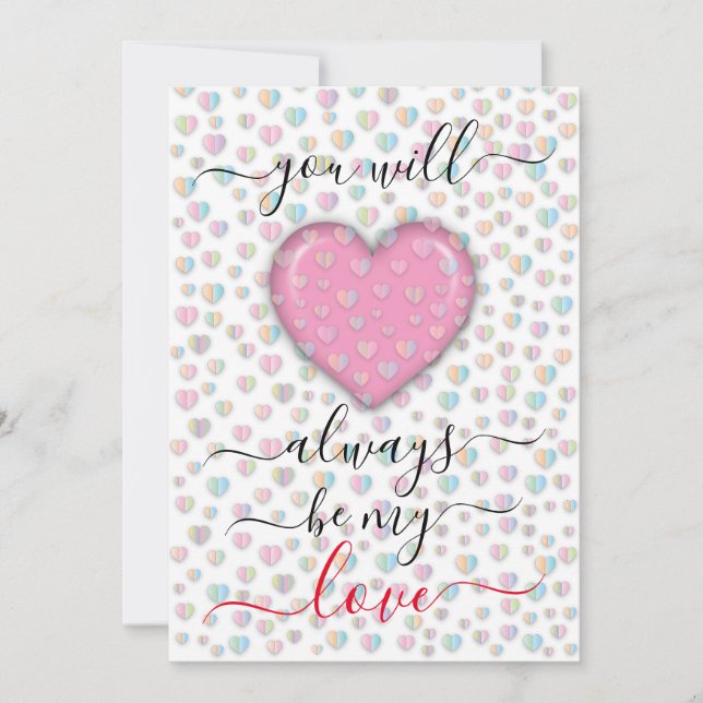 Interlock Herz Custom Eleganter Valentinstag Karte (Vorderseite)