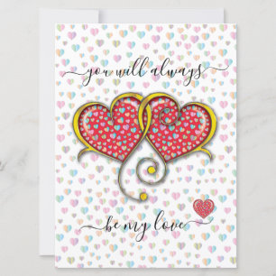 Interlock Herz Custom Eleganter Valentinstag Karte