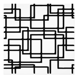 Interlocking Black Squares Artistic Design Fotodruck