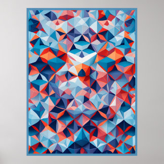 Interlocking Faces: Ein Tapestry aus Licht und Far Poster