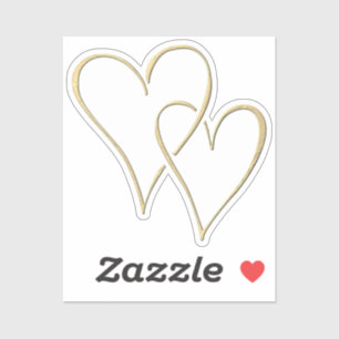 Interlocking-Gold-Herzen Aufkleber