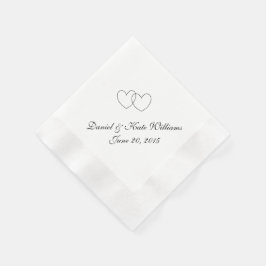 "Interlocking Hearts" Papier Napkins Serviette