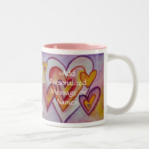 Interlocking-Liebe unterstützt Personalisierte be Zweifarbige Tasse