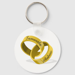 Interlocking Wedding Rings - Engraved custom Names Schlüsselanhänger
