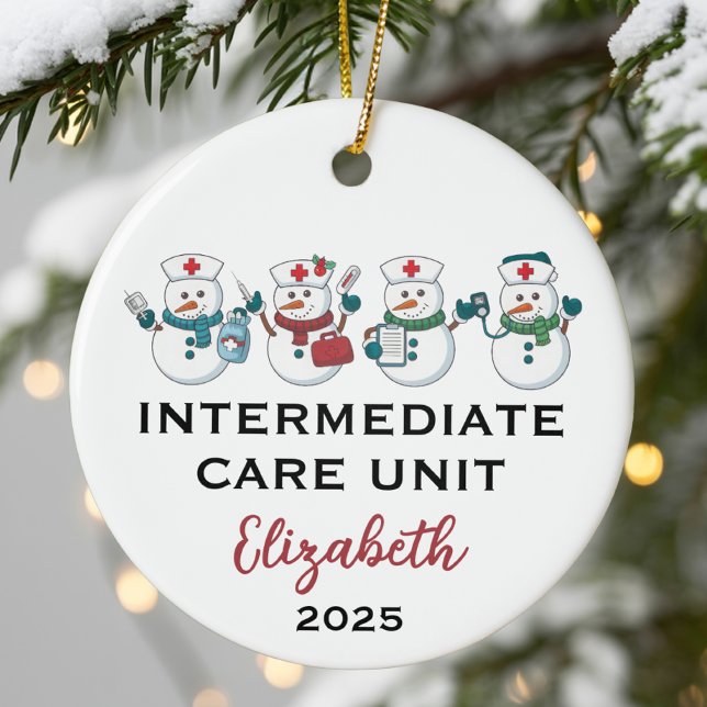 Intermediate Care Unit Cute Snowflake Nurse  Keramik Ornament (Von Creator hochgeladen)