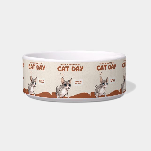 International Cat Day Sphynx Celebration Art Napf (Vorderseite)