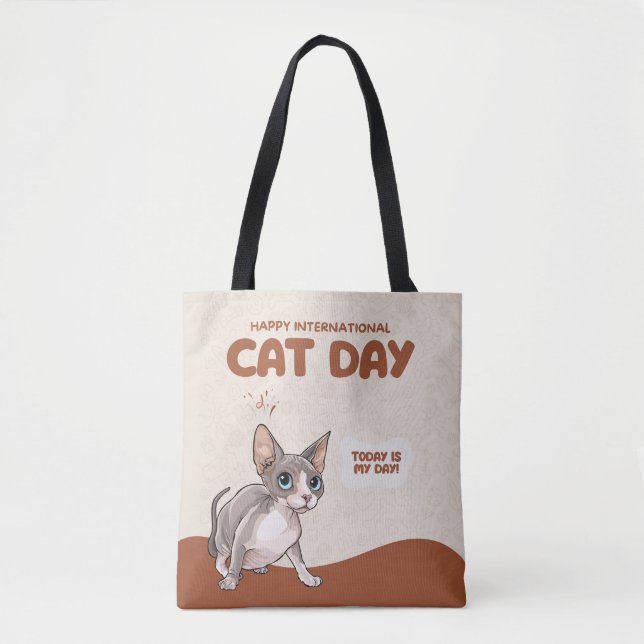 International Cat Day Sphynx Celebration Art Tasche (Vorderseite)