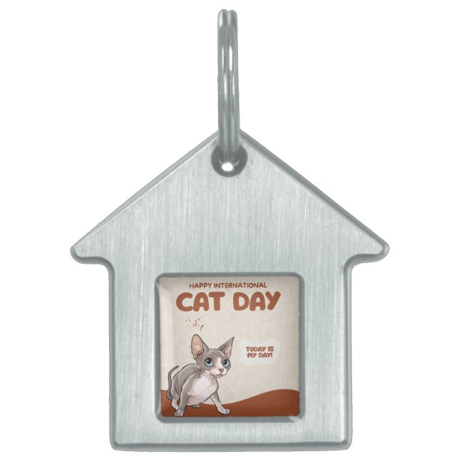 International Cat Day Sphynx Celebration Art Tiermarke (Vorderseite)