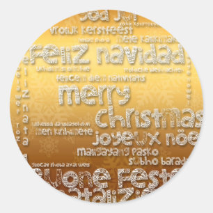 International Christmas Navidad Grueting R Sticker