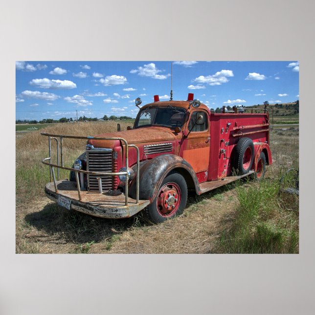 INTERNATIONAL HARVESTER FIRE TRUCK c. 1946 Poster (Vorne)