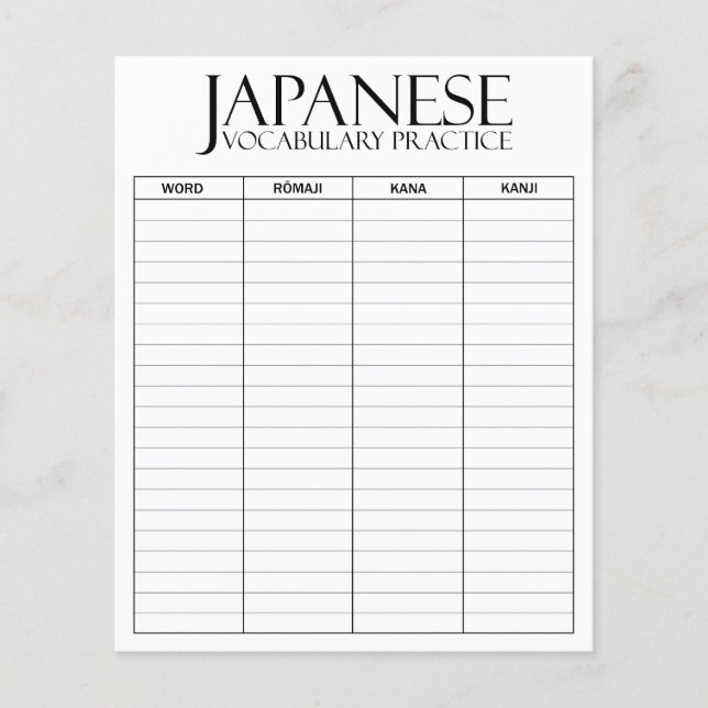 International > Japanisch | Vokabular Practice She (Vorderseite)
