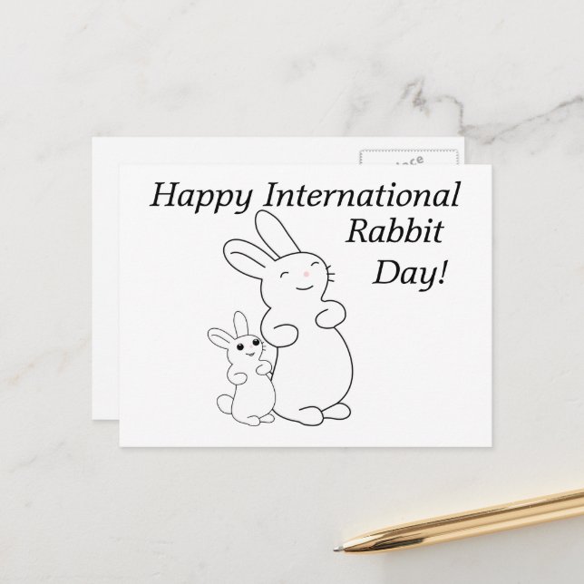 International Rabbit Day Postkarte (Vorderseite/Rückseite Beispiel)