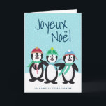 International Weihnachtskarte Feiertagskarte<br><div class="desc">Send Christmas cheer with this adorable card,  featuring hand painted penguins by Orabella Prints. All text can be customized!</div>