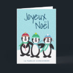 International Weihnachtskarte Feiertagskarte<br><div class="desc">Send Christmas cheer with this adorable card,  featuring hand painted penguins by Orabella Prints. All text can be customized!</div>