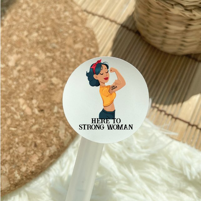 International women's day 2024 girl power runder aufkleber (Von Creator hochgeladen)