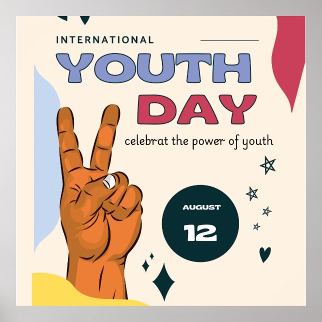 International youth day , August 12 ,  Poster (Vorne)
