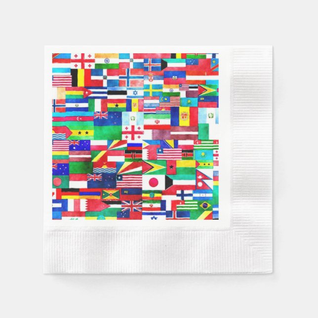 Internationale Flag Collage Serviette (Vorderseite)