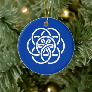 Internationale Flagge des Planeten Erde Keramik Ornament