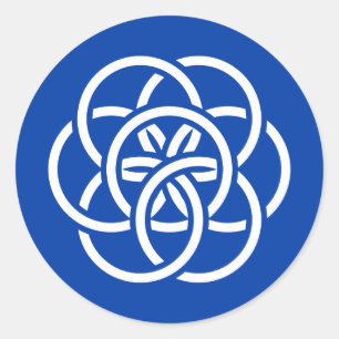 Internationale Flagge des Planeten Erde Runder Aufkleber