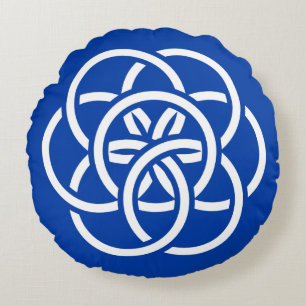 Internationale Flagge des Planeten Erde Rundes Kissen