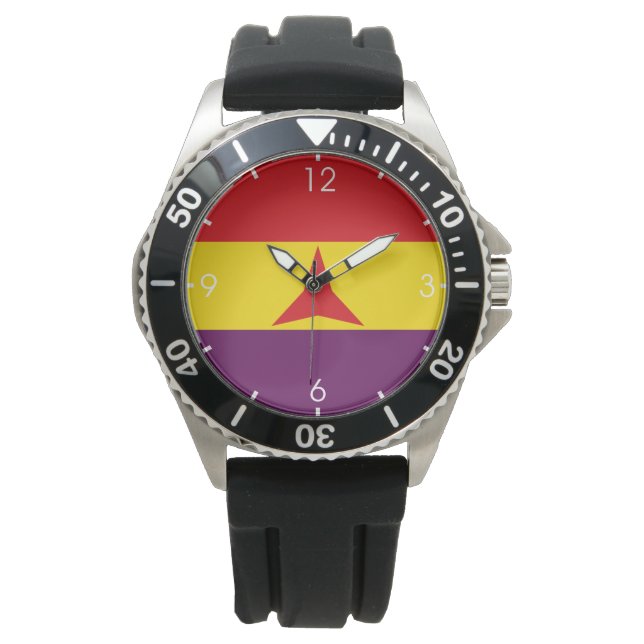 Internationale Flagge (Ziviler Krieg Spaniens) Armbanduhr (Vorderseite)